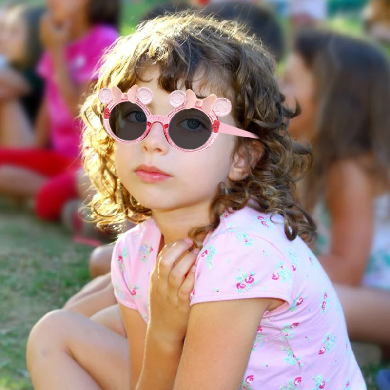 New Children Cartoon Mickey Bowknot Sunglasses UV400 Girls Boys Lovely Outdoor Sun Protection Sunglasses Kids Sun Glasses