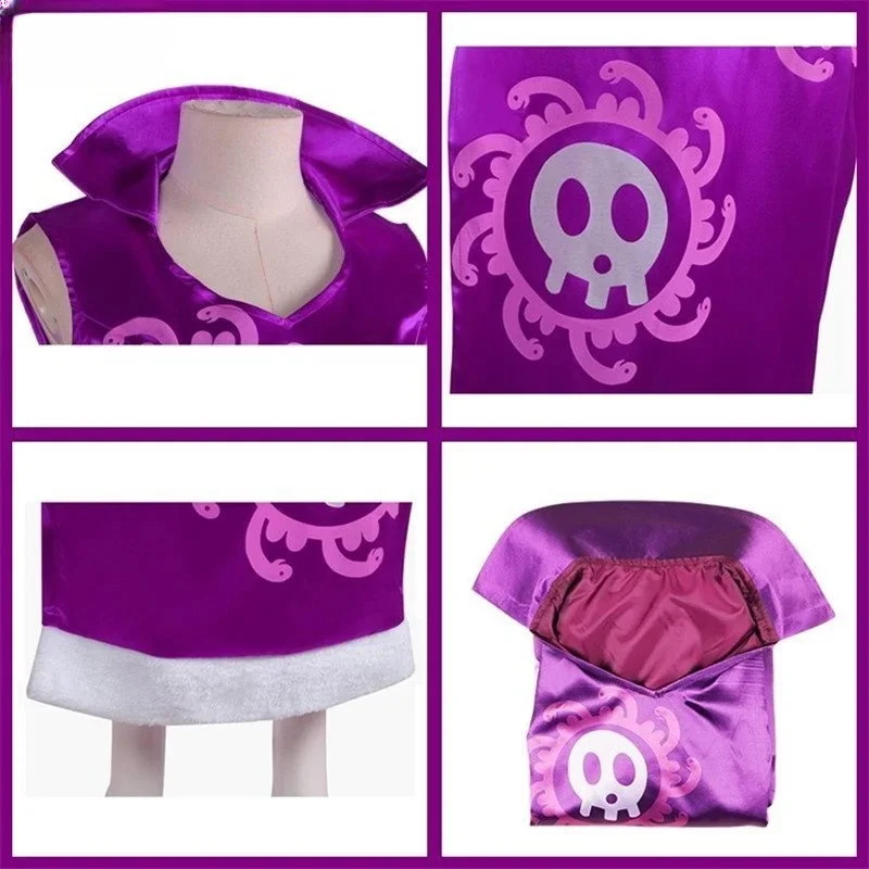 Boa Hancock Anime Cosplay Cheongsam Set - Purple Empress Costume 6 Boa Hancock Anime Cosplay Cheongsam Set - Purple Empress Costume - Image 6