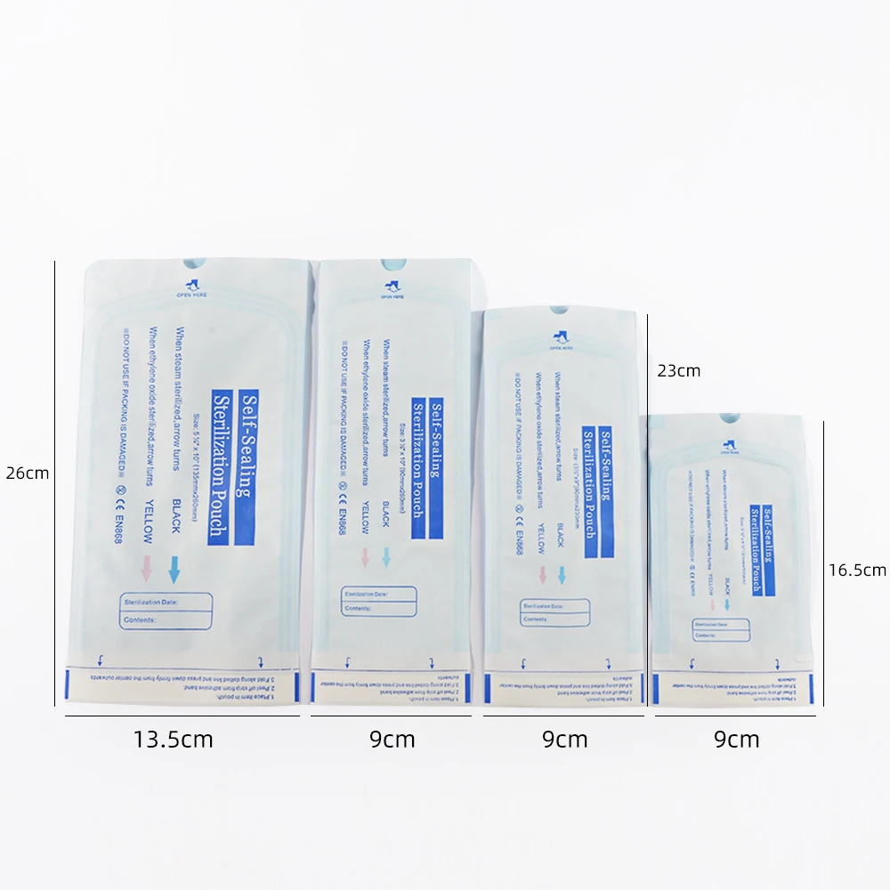 20pcs/bag self-sealing sterilizace pouches pytle 4 velikostech medical-grade brašna jednorázové dráp umění tetování příslušenství zásoby