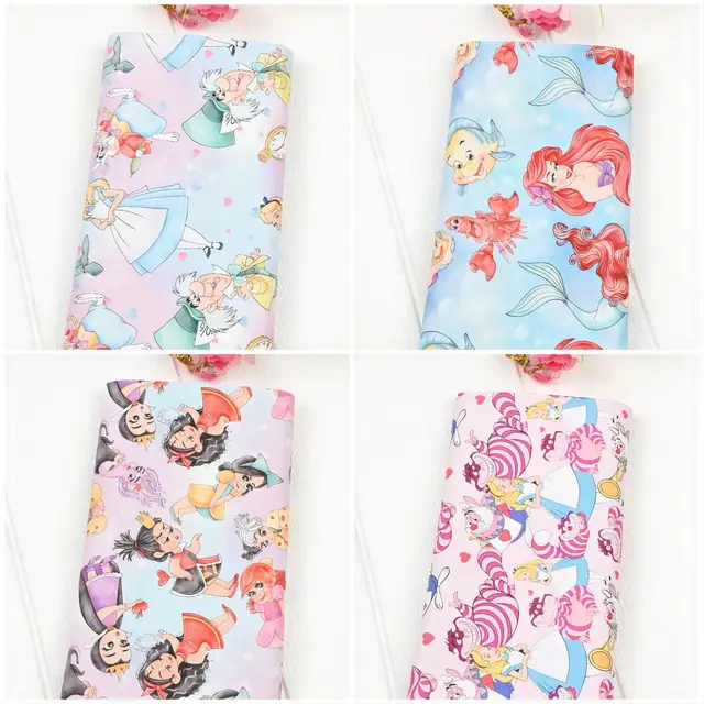 Értékesítés Disney Hercegnő Alice Pamutszövet Varráshoz Patchwork Diy Foltvarrás Szövet Varrás Lány Ruha Ruhás Kézimunka Anyag