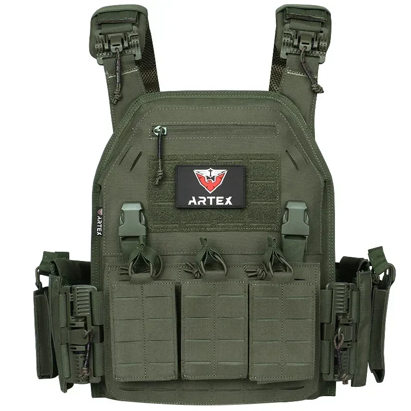 Ranger Green Plate Carrier Tactical Vest With Quick Release Security Molle Chaleco Tactico Bandolier Laser Cut Tactical Vest 5
