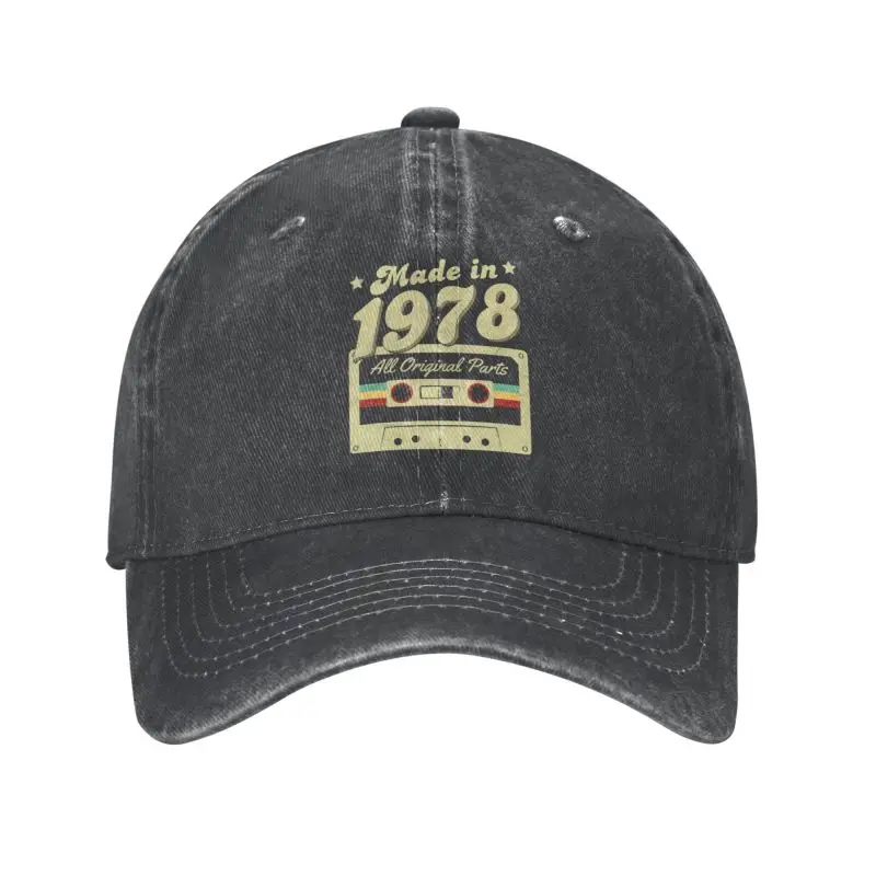

Custom Cotton Made In 1978 Cassette All Ogrinal Parts Baseball Cap Sports Women Men's Adjustable Birthday Dad Hat Autumn