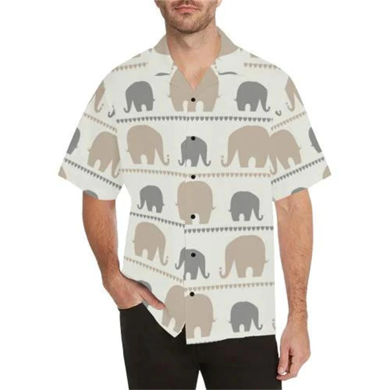 thumbnail image 1 of Camisas hawaianas con estampado de animales para hombre, blusa de manga corta, blusas de fiesta para vacaciones, camiseta de gran tamaño para hombres, ropa Harajuku Camisa, 1 of 4