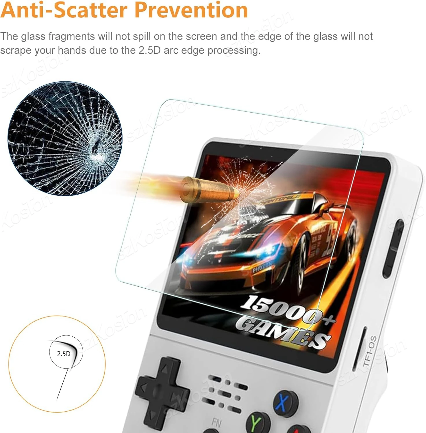 HD Anti-Scratch 9H Tempered Glass Screen Protector for 3.5-Inch Game Consoles