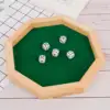Octagonal Dice Tray Wooden/PU Dice Storage Box Board Game RPG Dice Box Key Wallet Coin Tray Desktop Storage Box 4