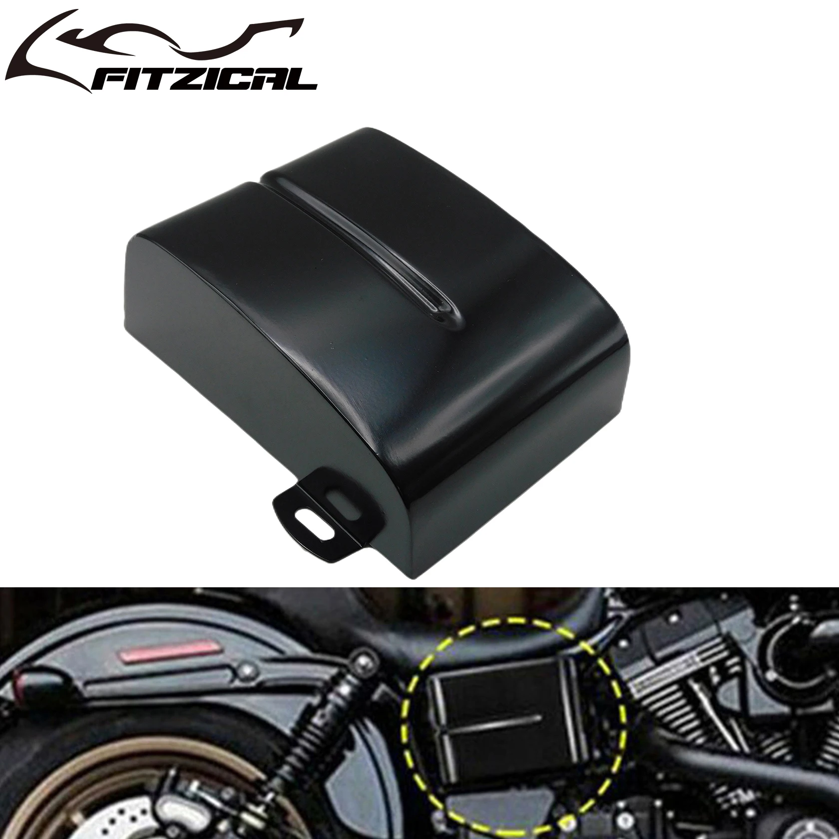 

Motorcycle Left Side Battery Side Fairing Covers Cap Gloss Black For Harley Dyna Street Bob FXDB Low Rider FXDL FXDF FXDWG FLD