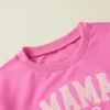 Citgeett Spring Matching Kids Baby Girls Sweatshirt Letter Bow Embroidery Mommy and Me Sweatshirt Comfortable Warm Tops 5