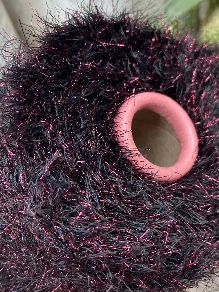 iny Silk Long Hair Feather Yarn Non edding Soft Hand Knitted Outerwear Material Kit Durable Faionable Clothing Fabric