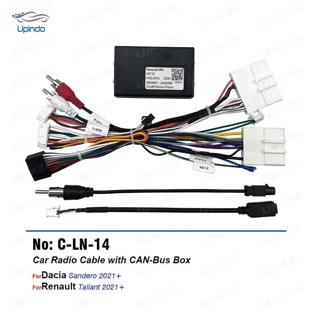 Car Android Radio Accessories Cable Connector Socket Power Wiring Harness with CAN Bus Decoder for Renault Taliant Dacia Sandero