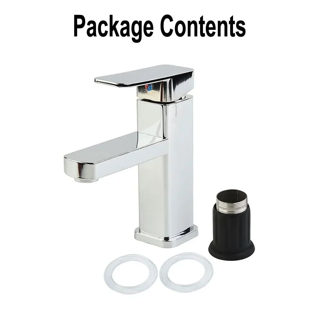 Sitting And Standing Mono Basin Tap Faucet Bathroom Bath Copper With Chrome Plating Electroplating Mixer Square 6