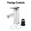 Sitting And Standing Mono Basin Tap Faucet Bathroom Bath Copper With Chrome Plating Electroplating Mixer Square 6