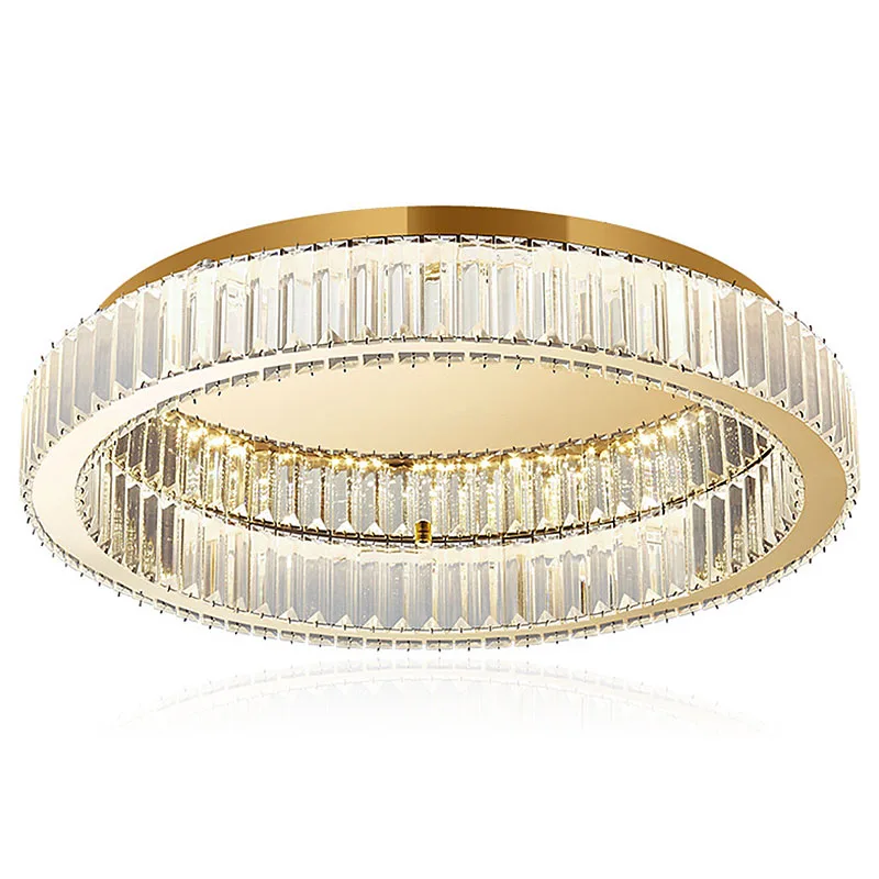 TAONUANSHU Lustre Plafonnier Moderne en Cristal et Or 9