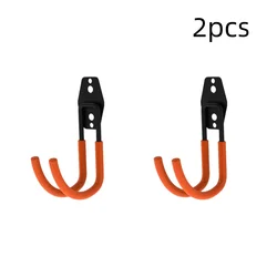 Heavy Duty Metal Wall Mount Hook for Garage and Garden Tool Organization (Orange E-2pcs)