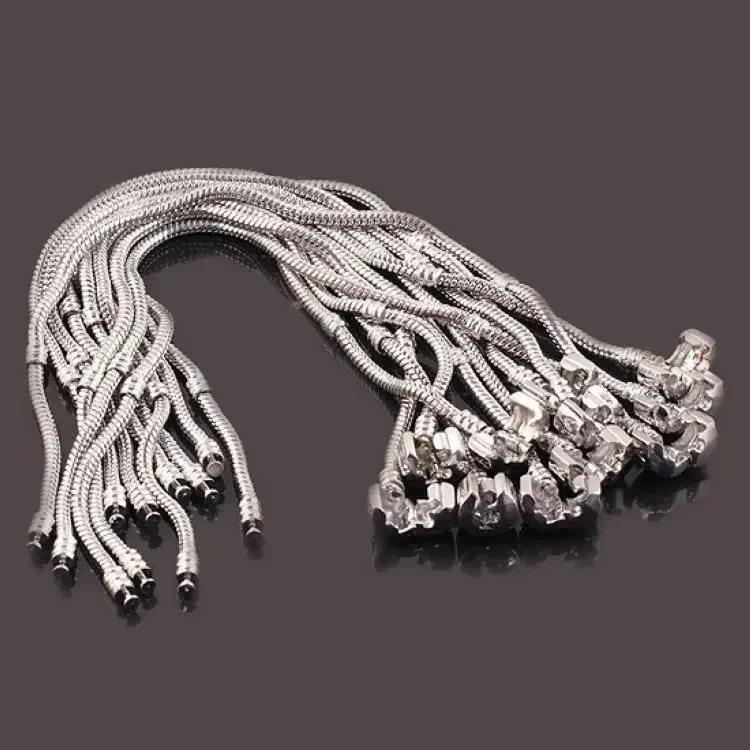 925 Sterling Silver Snake Bone Charm Bracelet Bangle Fine Jewelry for Women men Party DIY