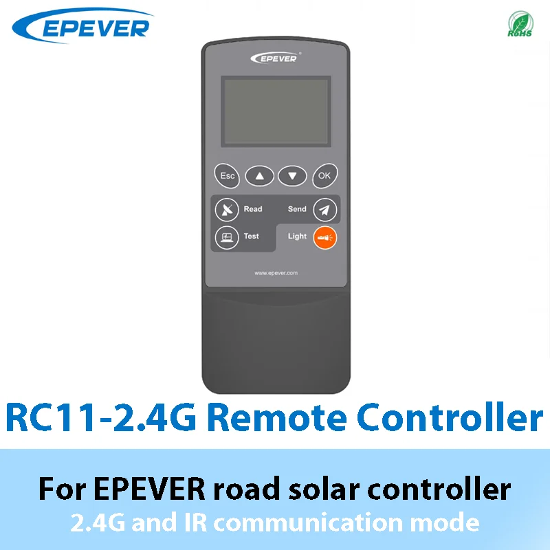 

Пульт дистанционного управления EPEVER 2,4G RC11 для дорожного солнечного контроллера 2,4G IR беспроводной режим связи настройка параметров одной клавиши