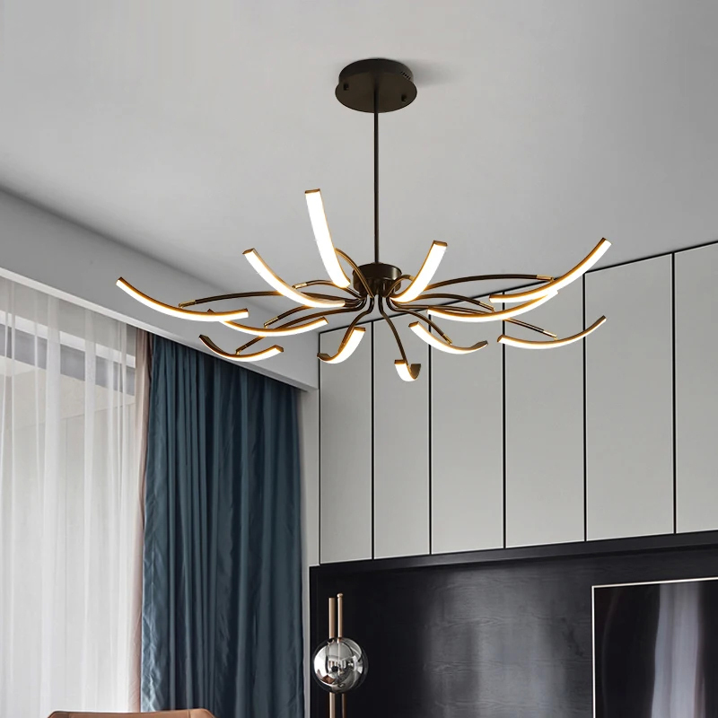 Modern Living Room LED Chandeliers Simple Bedroom Study Ceiling Chandelier Indoor Lighting Kitchen Pendant Lamp Luster Fixtures