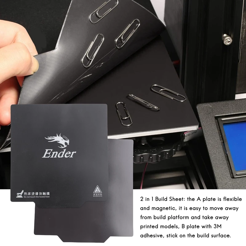 매직 마그네틱 빌드 표면 침대 종이 라벨, Ender-3 프린터 부품, 3M 라벨 포함, 9.2 인치 X 9.2 인치, Ender-3 235X235mm