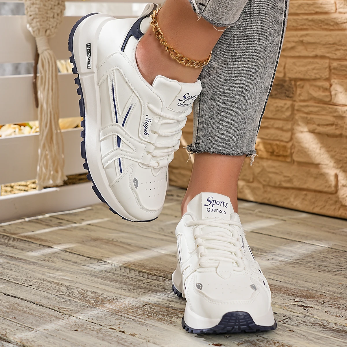 Chic and Comfortable Women's Round-Toe Casual Shoes - Perfect for Spring and Autumn
