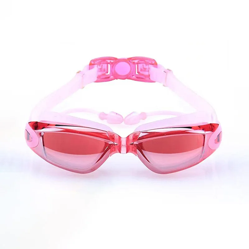 Premium Waterproof Fog-Proof Swim Goggles - Cool Silver Plated Racing Design
