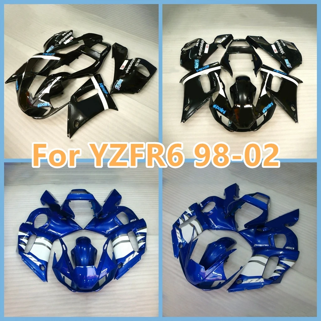 

Комплект обтекателей из АБС-пластика для YAMAHA YZFR6 1998 1999 2000 2001 2002 yzf1000 98-02 cowling Black Bodys