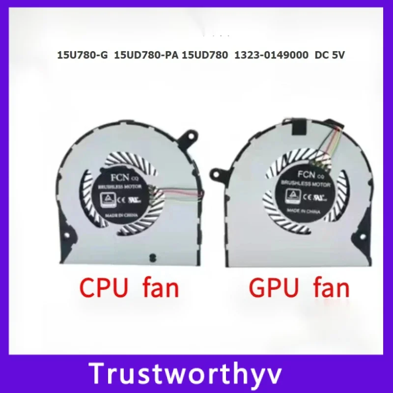 

Новый оригинальный процессор ноутбука GPU вентилятор охлаждения для LG 15U780-G 15U780-P/PA76K 15UD780-PA FS501105PR0T 1323-0149000 DC5V 0.5A процессор