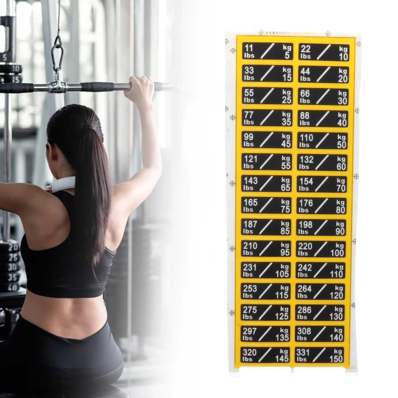

Weight Stack Labels Weight Stickers Self Sticky Black Background Number Stickers 11lbs to 331Ibs for Gym Strength Training