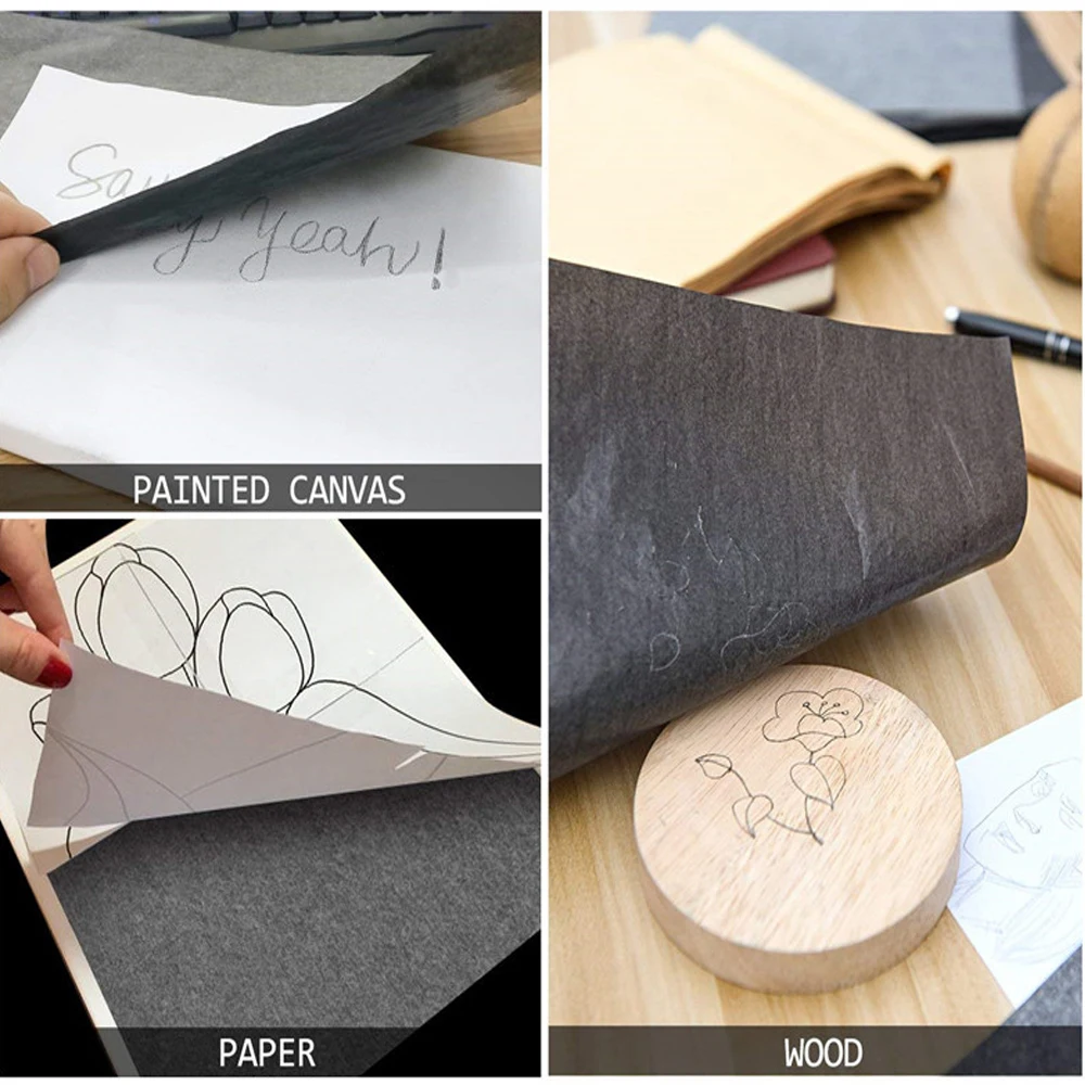 A4 100sheets Copy Carbon Paper Reusable Image Paper Copy Paper Graphite Transfer Carbon Tracing Pattern Transfer Paper - 4