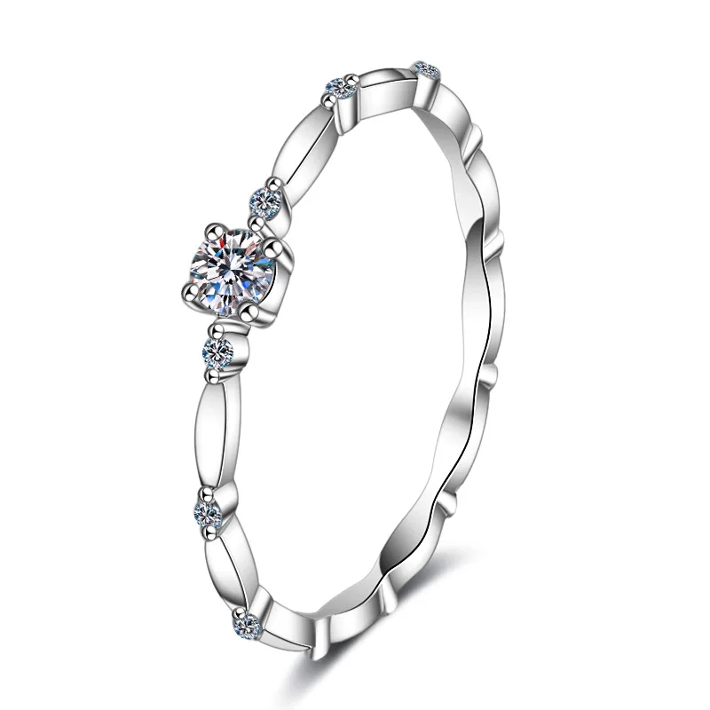 Platinum PT950 moissanite ring women's niche high-level light luxury hundred jewelry ins style explosion models 6