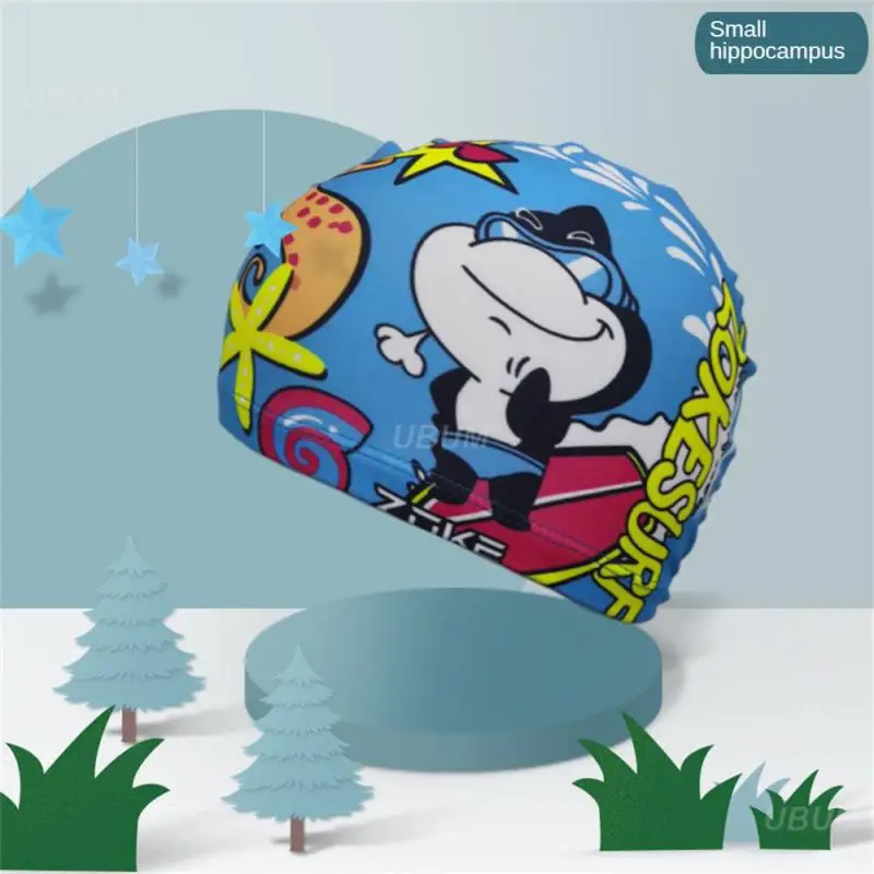 Gorro de piscina elástico para hombre y mujer, gorro de nailon impermeable,  protección bonita, pelo largo, dibujos animados - AliExpress