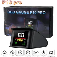 HD P10-PRO OBD2 HUD Car Head Up Display Digital Speedometer Auto On-board Computer With Speed RPM Temperature Voltage Alarm 4