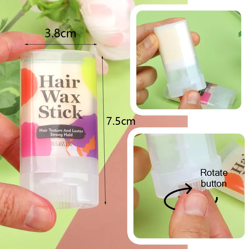 Hair Wax Stick To Lay Down Edges Hair Pomade Stick Slick Smooth Wax For Wigs Baby Hairs Fizzes Control 2Pcs