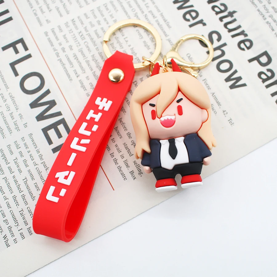 Anime-Inspired Chainsaw Man 3D Doll Keychain - Cartoon Character Car Accessory & Birthday Gift