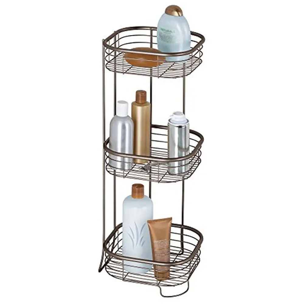 

Standing Shower Caddy Organizer Forma Collection Wire Racks Compact Bathroom Storage Rust-Resistant Bronze Finish 9.5" x 9.5" x