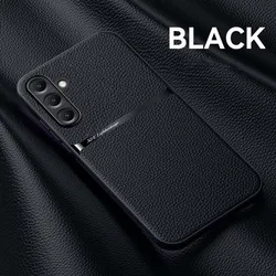 Leather MagSafe Phone Case with Magnetic Car Holder Integration - Samsung A54 5G (Black)