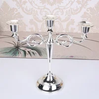 Silver Gold Black Bronze Metal Candlestick Holder Retro 3-Arm Dinner Wedding Home Decor 1