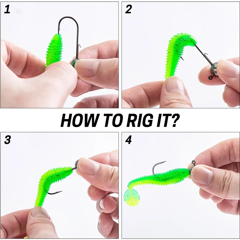 60-Piece Fishing Jig Head Hooks Assortment - Round Head Jigs 1/32oz To 3/8oz For Soft Plastic Worms, Shrimp Lures