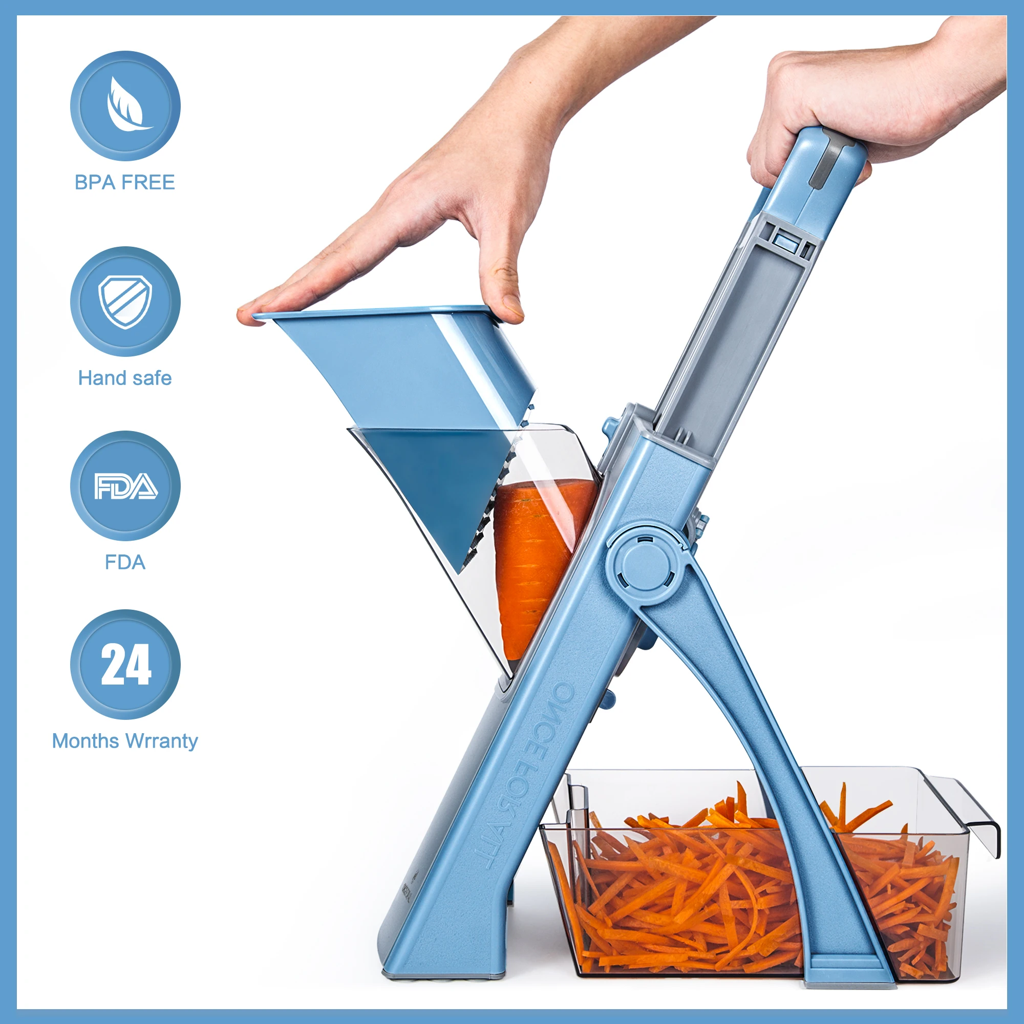 thumbnail image 2 of BORDSTRACT Mandoline Food Slicer - Easy Vegetable Chopper For Potatoes, Onions & More 2 of 10