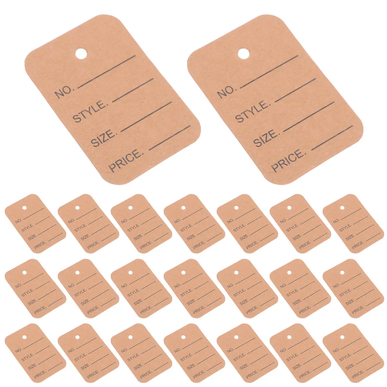 100Pcs 의류 가격표 빈 흰색 종이 걸이형 라벨 2x1.4 의류 디스플레이용 쓰기 가능 소매 의류 태그