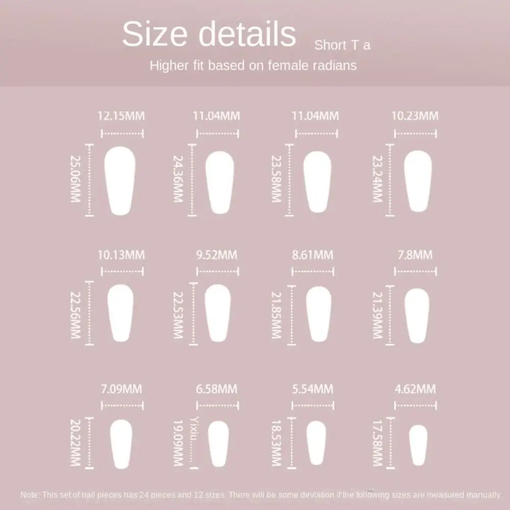 24pcs Long Ballerina French White Edge Press-On Nails