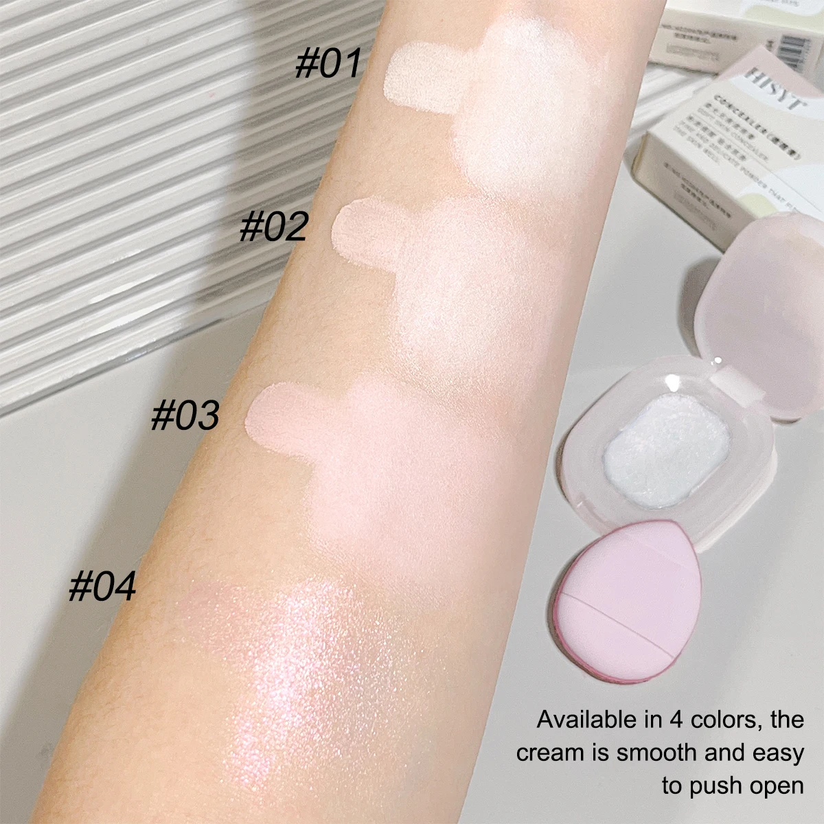 Soft light without trace concealer Highlight acne mark cover dark circles Matte brightening concealer gift thumb puff 4