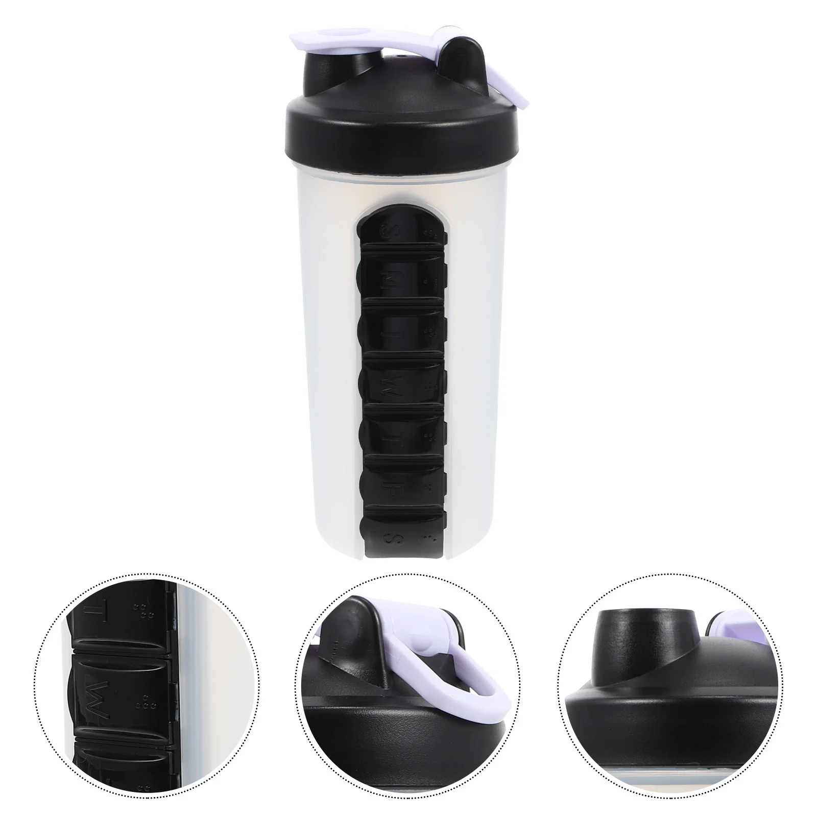

Shake Pill Shaker Cup Fitness Water Kettle with Holder Pp Sports Plastic Bottle