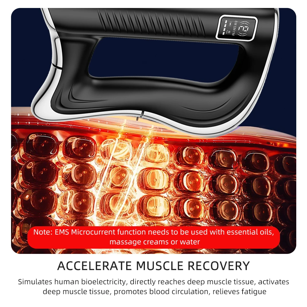 Electric Fascia Massager Body Massage Muscle Scraper Fitness Fascia Knife Vibration Muscle Relaxation Body Lifting Massage Blade