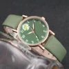 2PCS/Set Fashion Daisy Flower Women Watches Bracelet Set Casual Leather Band Quartz Watch（Without Box） 3
