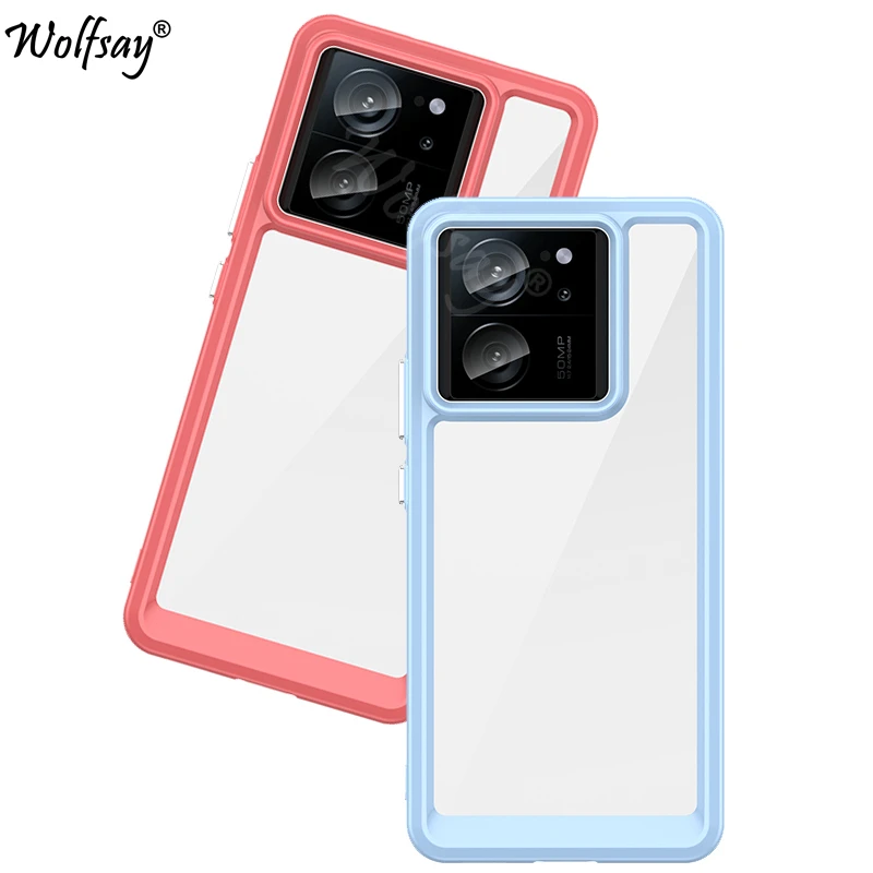 Custodia Trasparente Per Telefono Per Xiaomi 13 T Pro Custodia Paraurti Cover Posteriore In Silicone Colore Per Xiaomi 13 T Pro Custodia Per Xiaomi 13