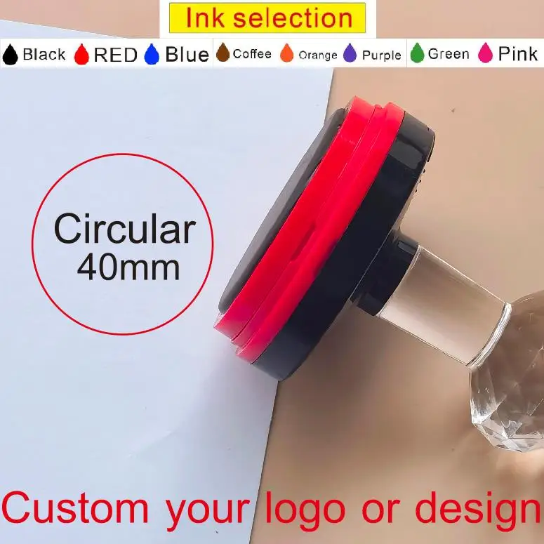 Customizable Round Logo Self-Inking Stamp with Photosensitive Ink