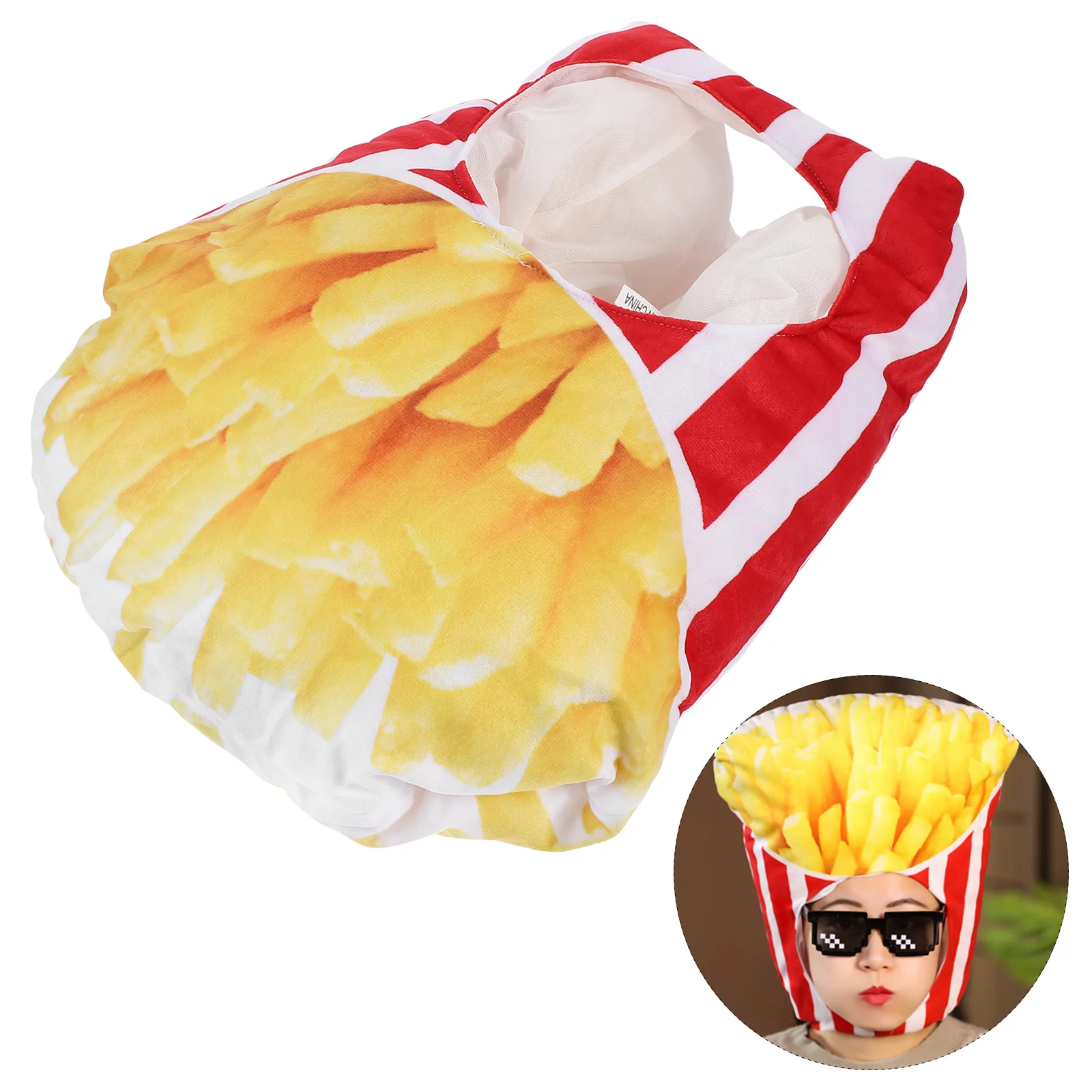

Hood Pillow Cosplay Prop French Fries Hat Performance Kids Clothes Decorative Party Accessories