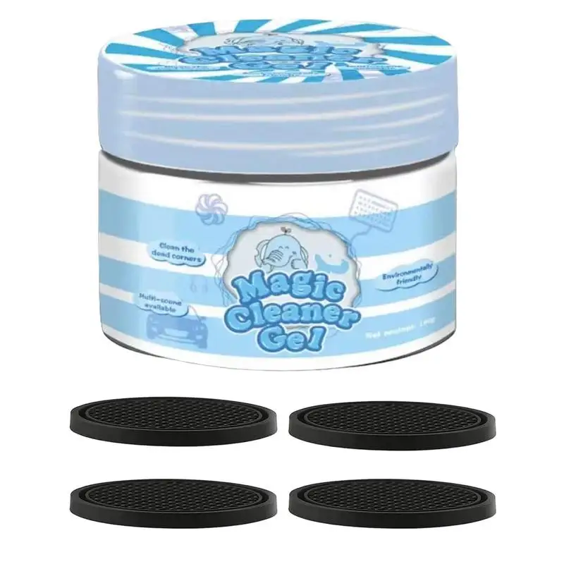 

Car Cleaning Gel Car Putty Gel With Car Coaster Reusable Car Interior Cleaner And Dust Remover For Audio Panels Keyboard Car