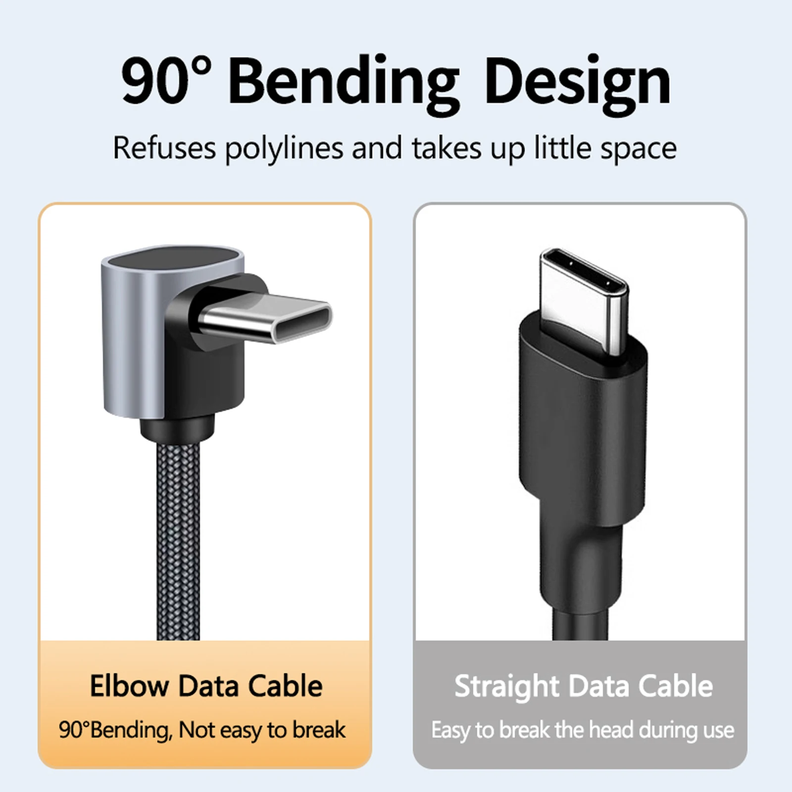 카플레이용 직각 USB C to USB C 데이터 케이블, 아이폰 17/17 Pro용 타입 C 90도 휴대용 고속 충전 케이블, 보조배터리