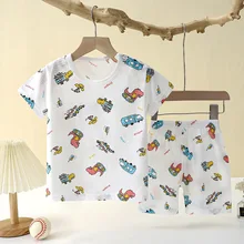  New Summer Children Home Clothing Pajamas Baby Underwear Set Thin Section Kids Clothes Boys Girls Two-piece Clothe Set 
