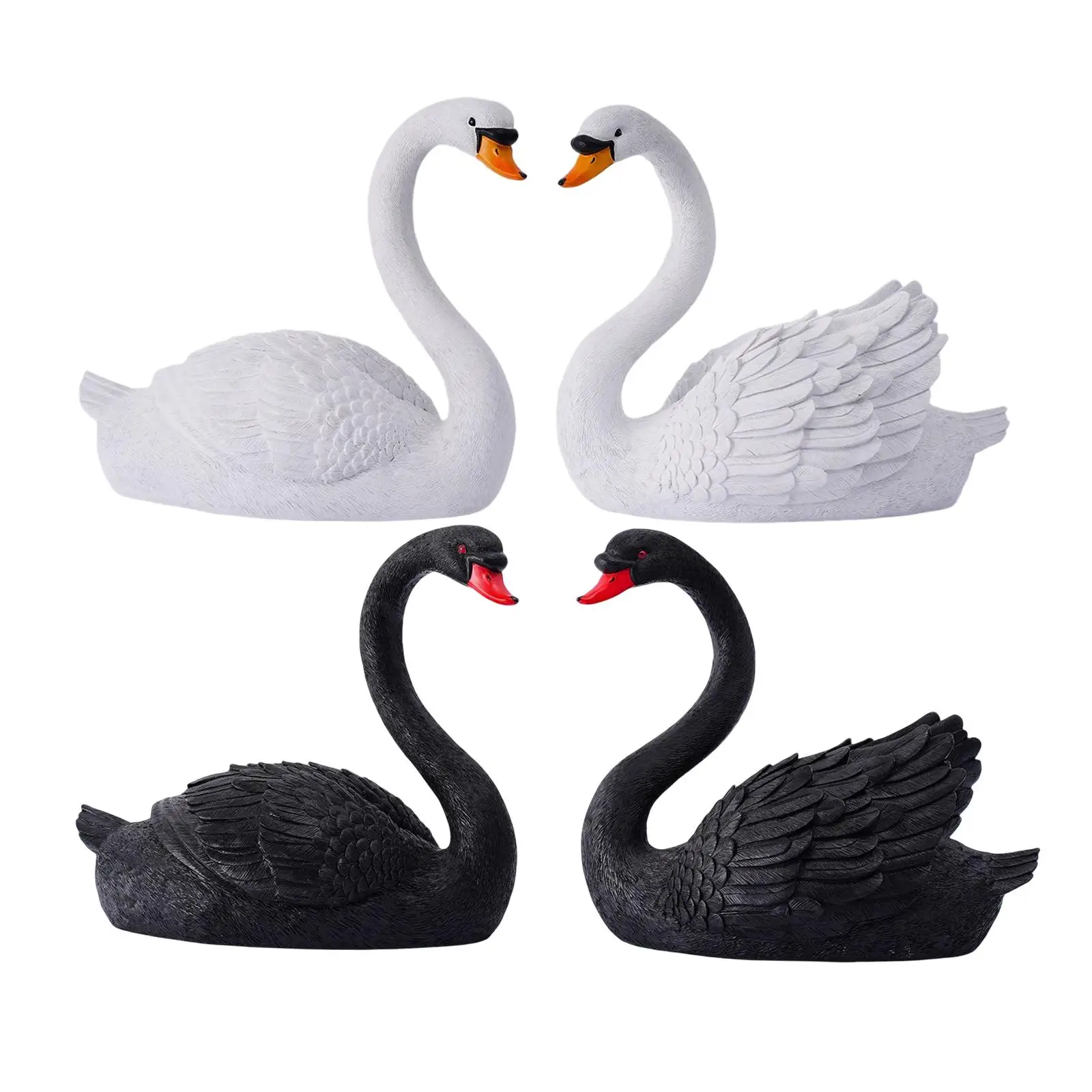 

Swan Sculpture Statue animal Craft Lawn Yard Ornaments Collectible Figurines Garden Goose Statue for Office Home Balcony
